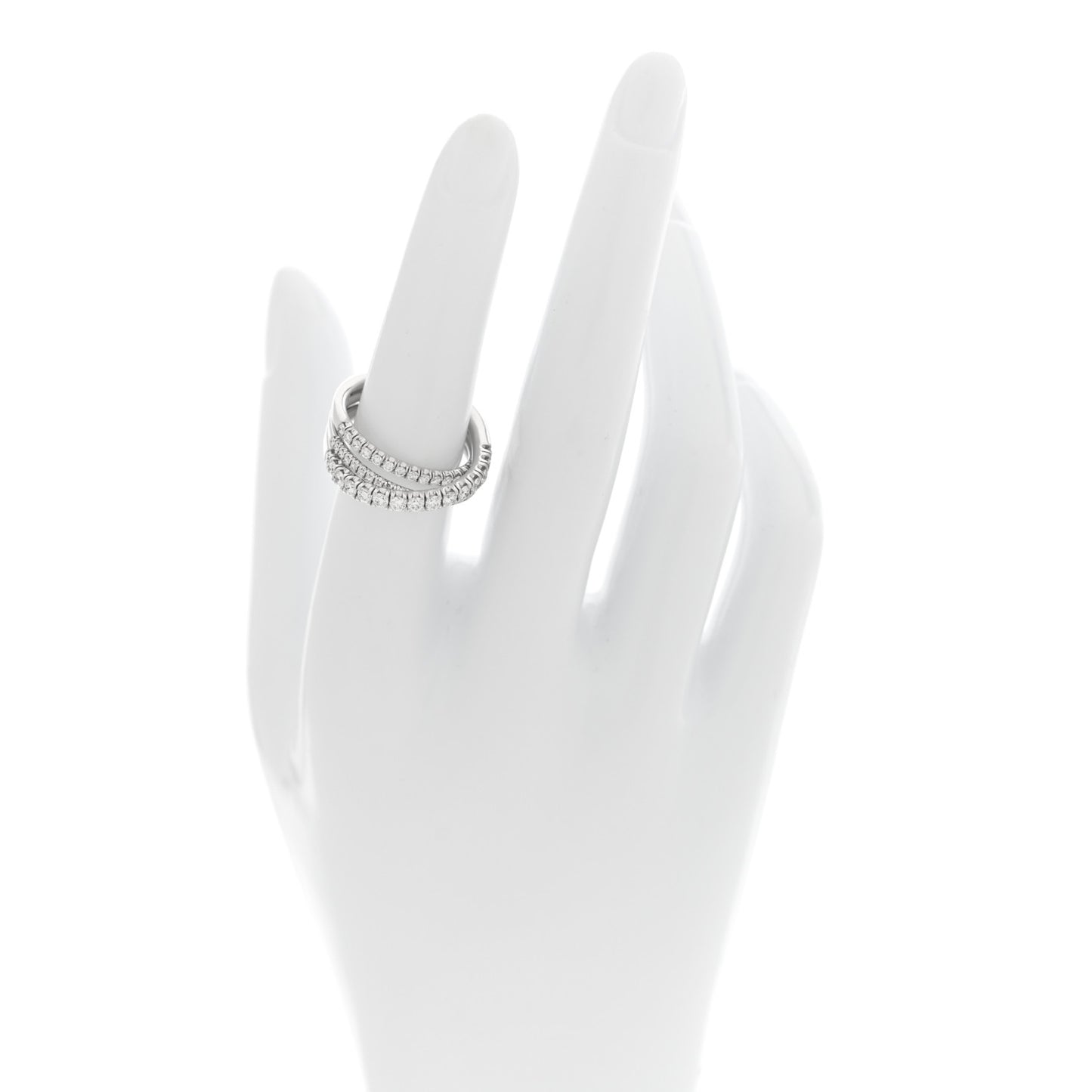 18K White Gold Diamond Etincelle de Cartier Semi Paved Ring 52 6