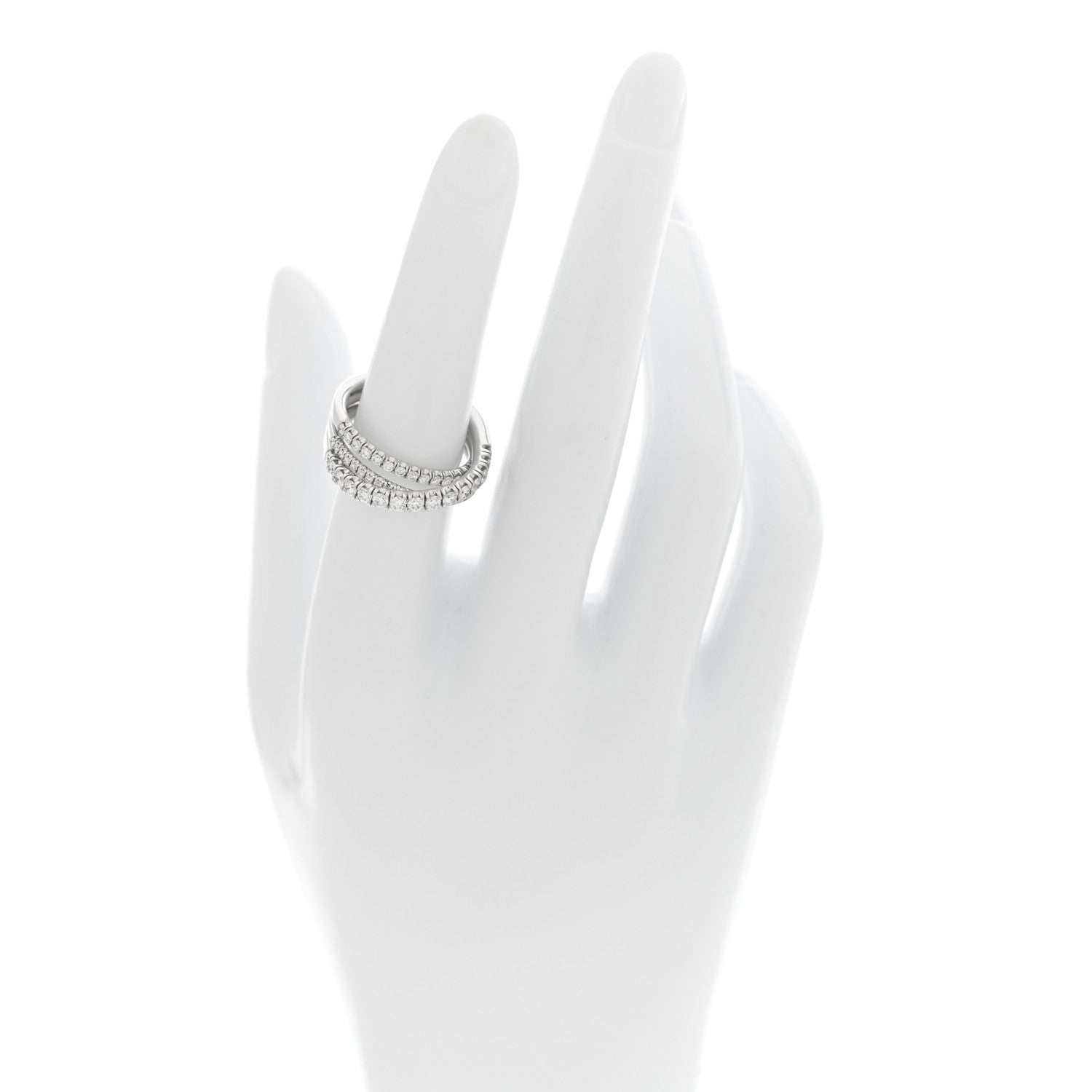 Cartier 18K White Gold Diamond Etincelle de Cartier Semi Paved Ring 52 6 2 of 5