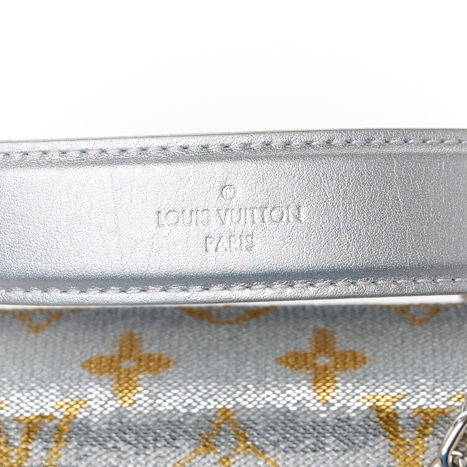 Louis Vuitton Sequins Monogram Twist Shoulder Bag PM Gold Silver