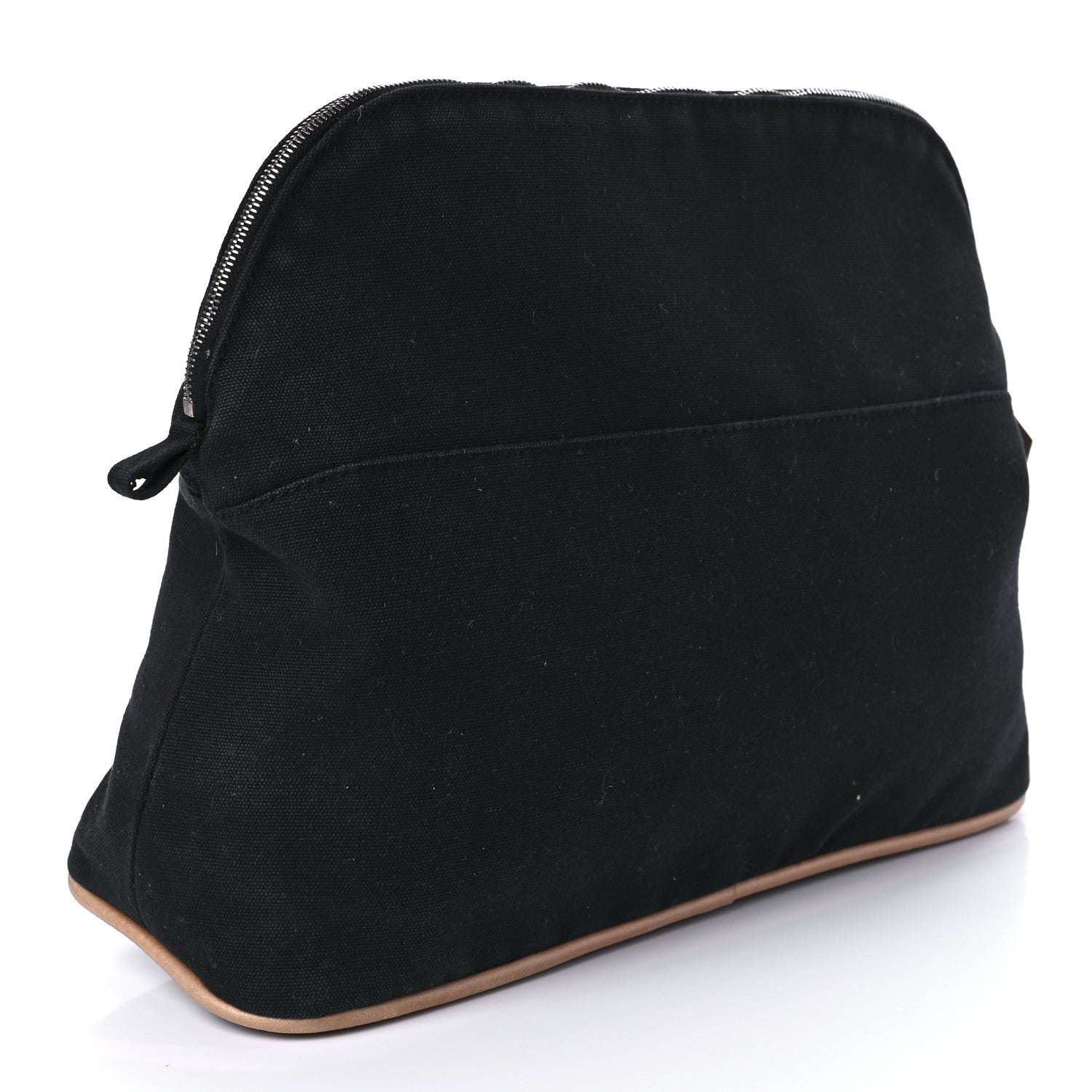 Hermes Cotton Canvas Bolide Travel Cosmetic Pouch Black 2 of 9