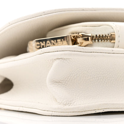 Chanel Caviar Quilted Business Affinity Clutch With Chain Flap White 10 of 11