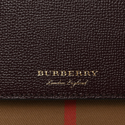 Burberry Grained Calfskin House Check Tartan Mix Hampshire Wallet On Chain Burgundy 6 of 12
