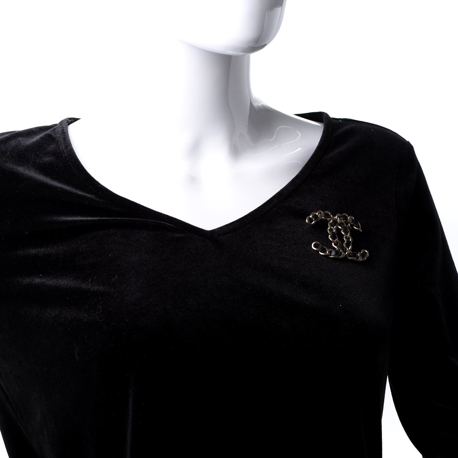 Chanel Lambskin Chain CC Brooch Black Gold 2 of 5