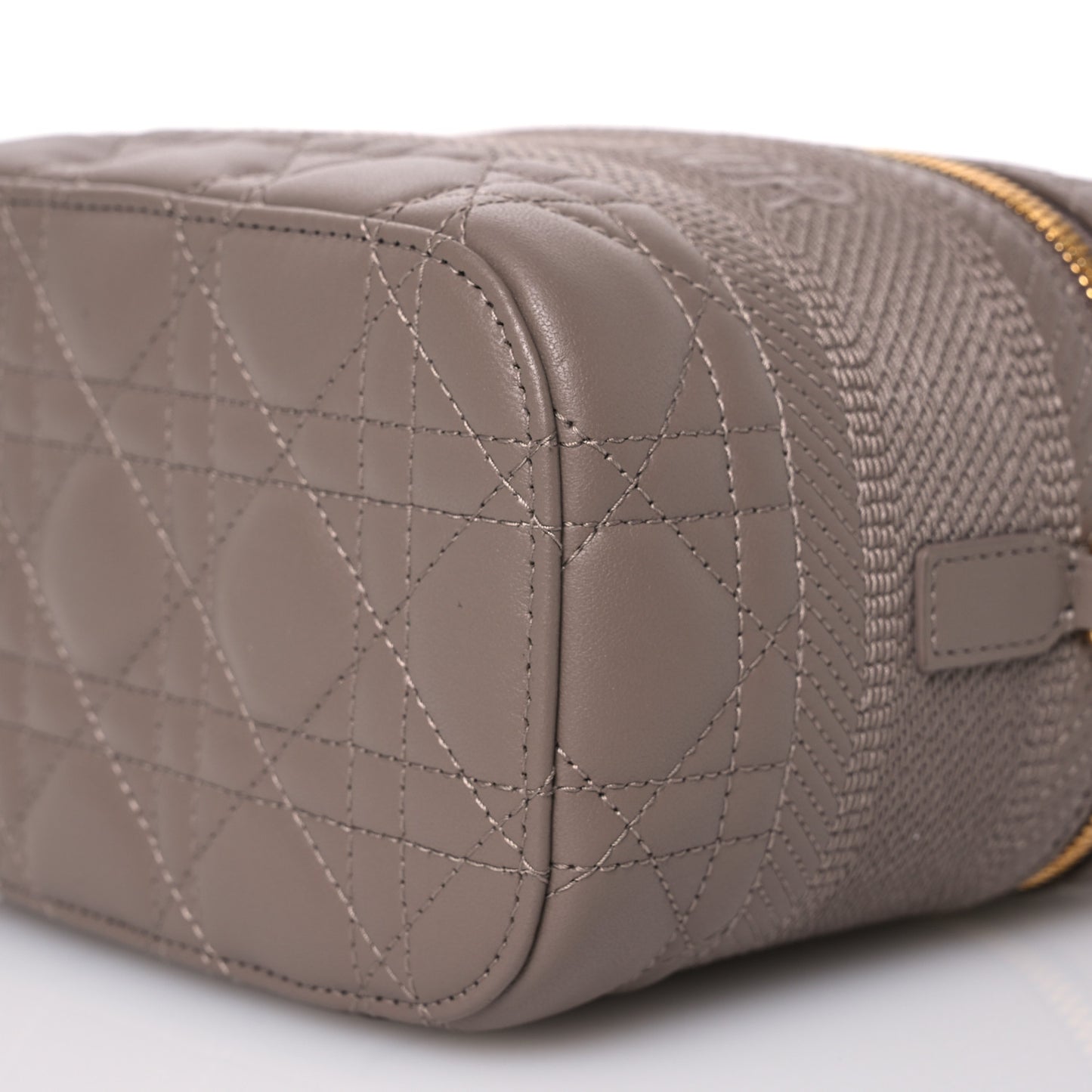 Lambskin Cannage Small Diortravel Vanity Case Warm Taupe