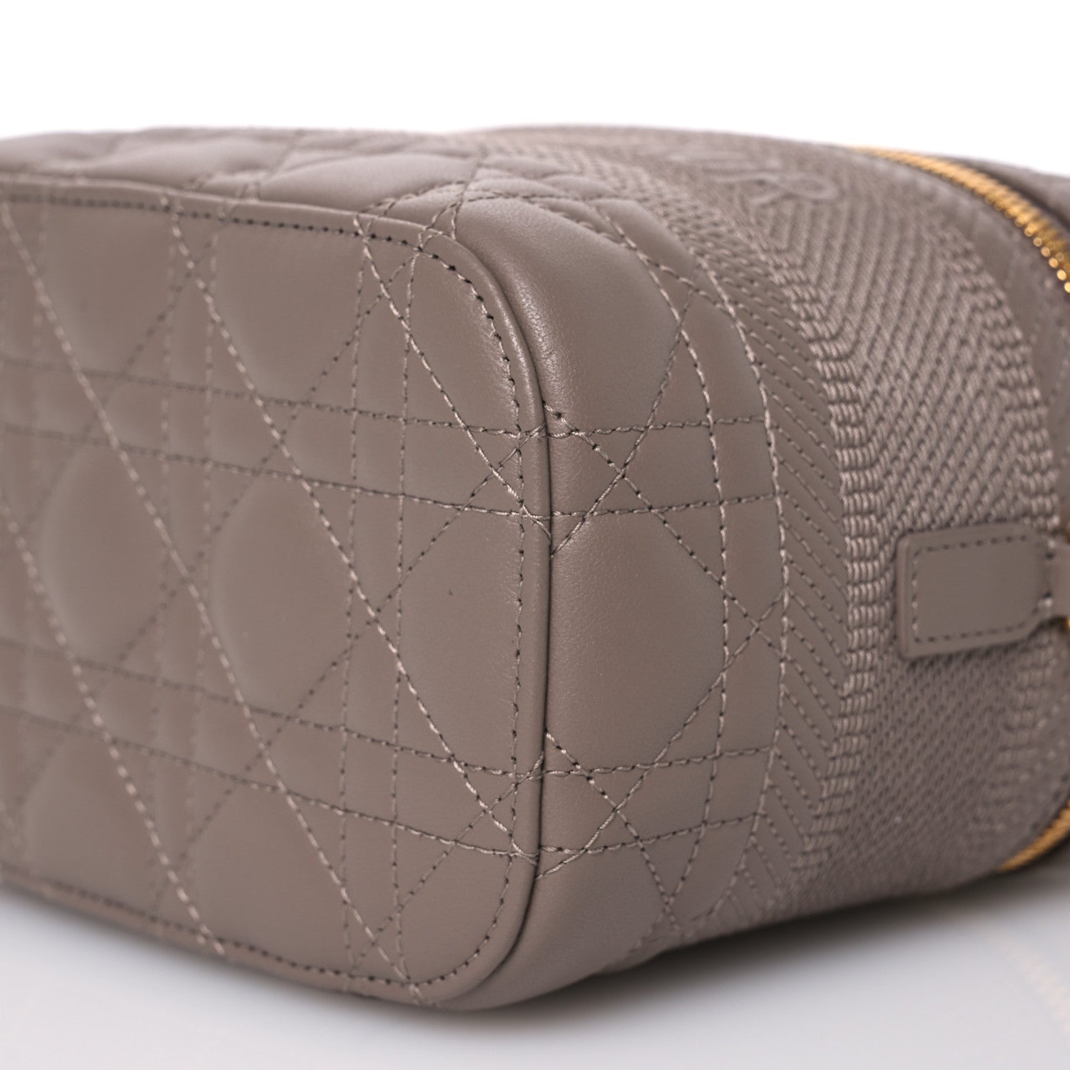 Christian Dior Lambskin Cannage Small Diortravel Vanity Case Warm Taupe 10 of 10