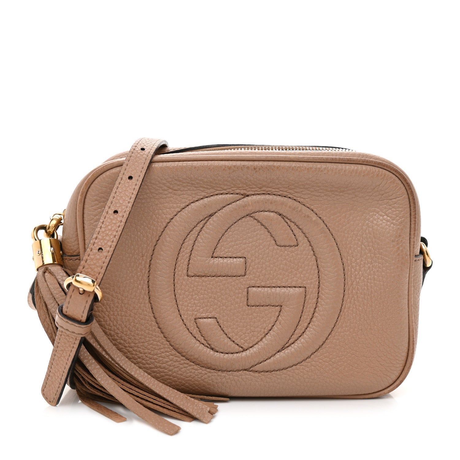 Gucci Pebbled Calfskin Small Soho Disco Bag Camelia 1 of 12
