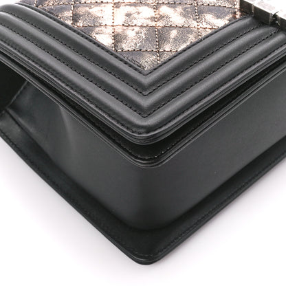 Chanel Cracked Metallic Calfskin Quilted Medium Boy Flap Black 9 of 12