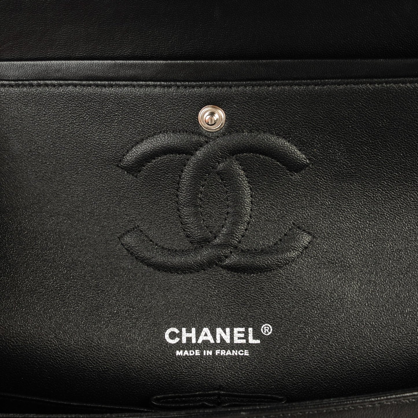 Lambskin Chevron Medium Double Flap So Black