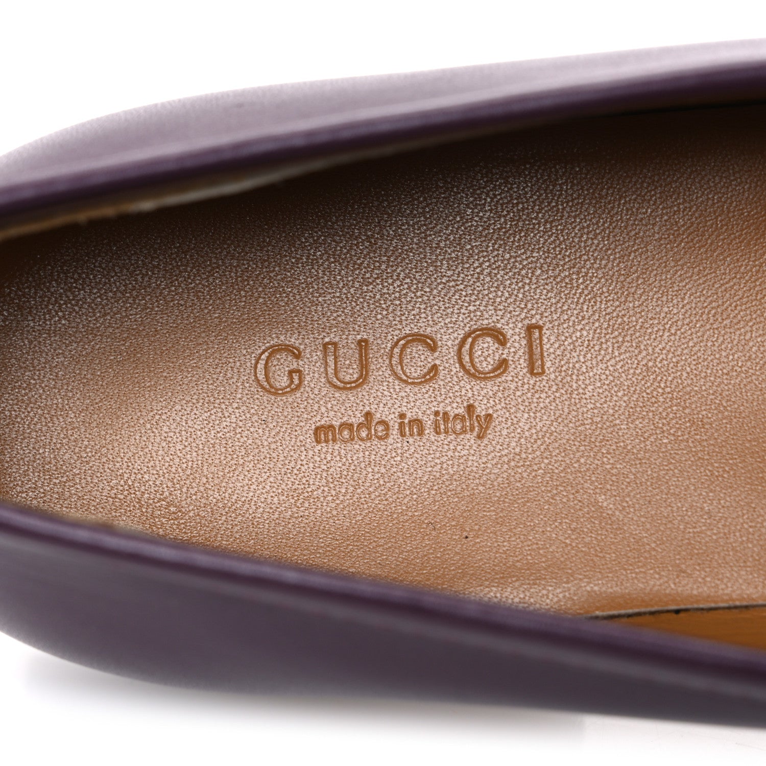 Gucci Real Betis Glamour Calfskin Womens Jordaan Horsebit Loafers 35.5 Shiny Vineyard 9 of 12