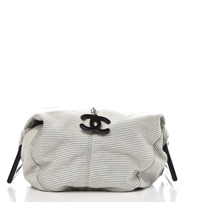 Chanel Toile Striped Coco Paris Tote Navy 10 of 10