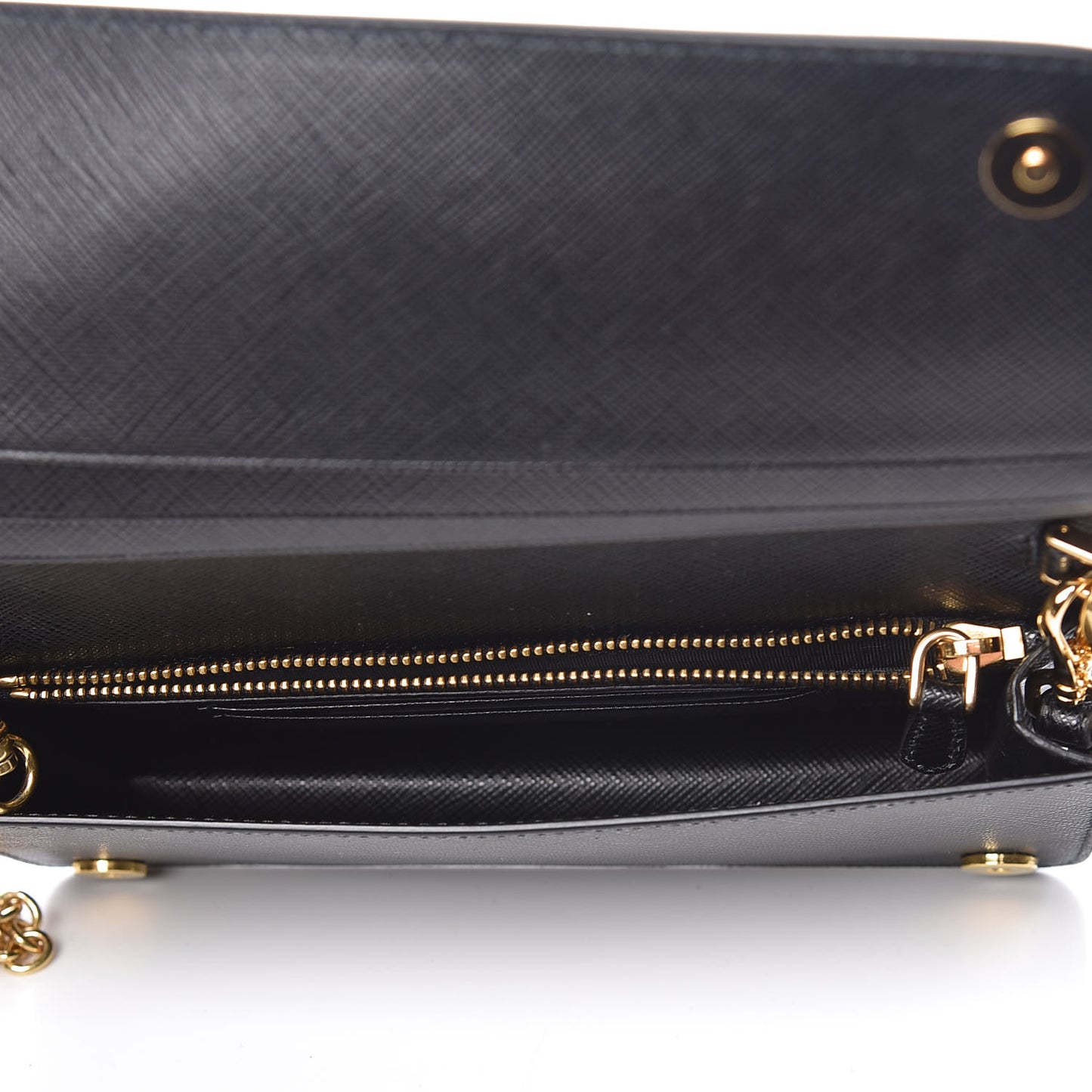 Saffiano Metal Phone Wristlet Crossbody Wallet Black