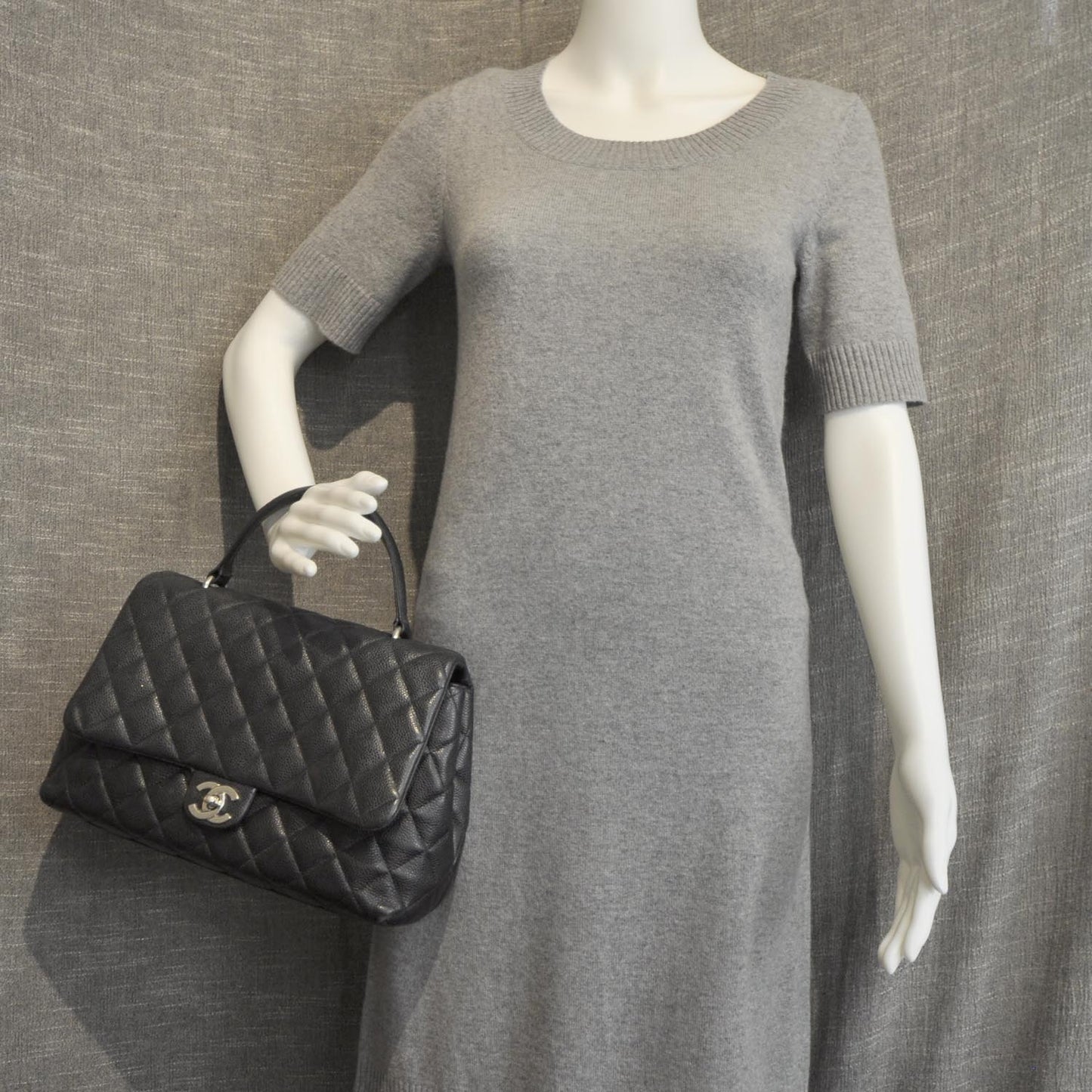Caviar Kelly Jumbo Flap Bag Black SHW