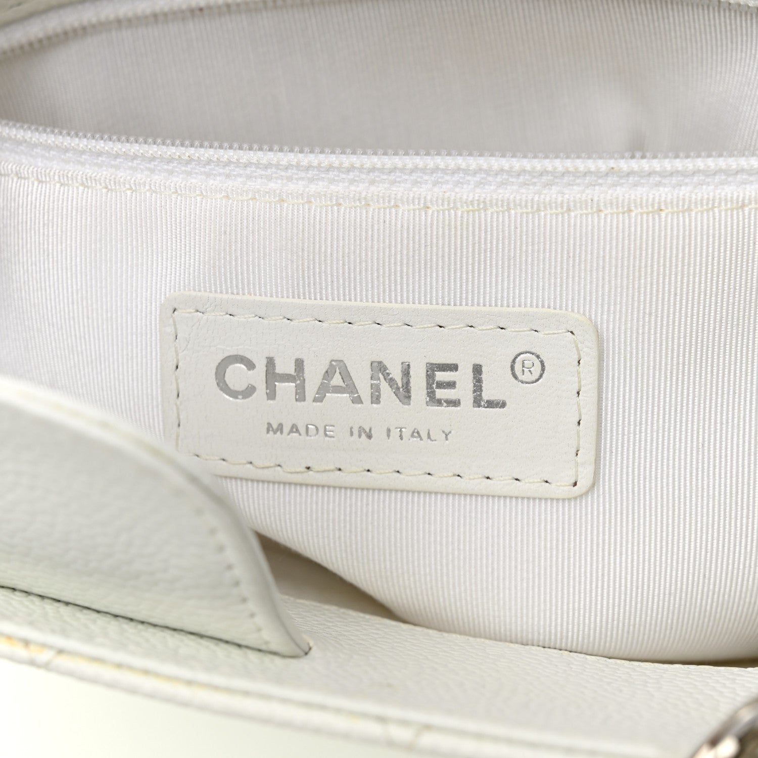 Chanel Caviar Quilted Petit Shopping Tote PST White 6 of 13