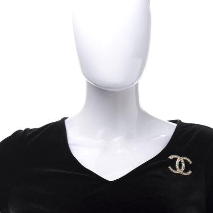 Chanel Metal CC Diamond Quilted Brooch Light Gold 2 of 5