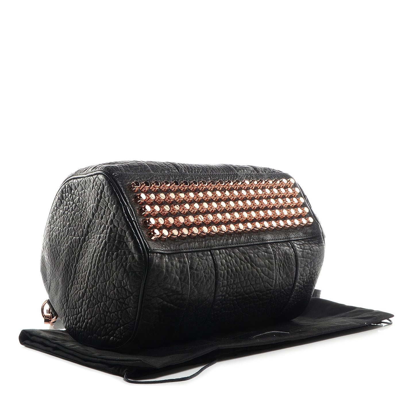 Pebbled Lambskin Rocco Black with Rose Gold Hardware