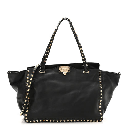 Valentino Garavani Vitello Medium Rockstud Tote Black 1 of 12