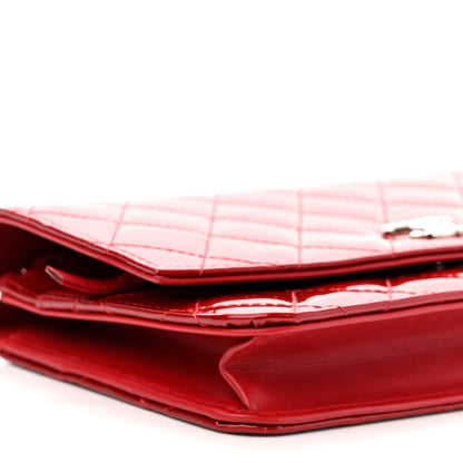 Chanel Patent Quilted Brilliant Wallet On Chain WOC Red 9 of 10