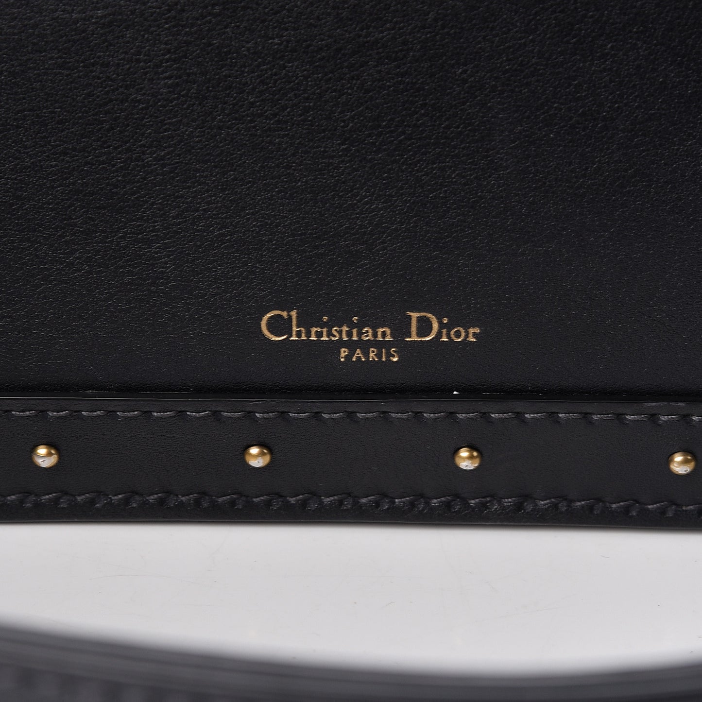 Calfskin Studded Square Dioraddict Flap Black