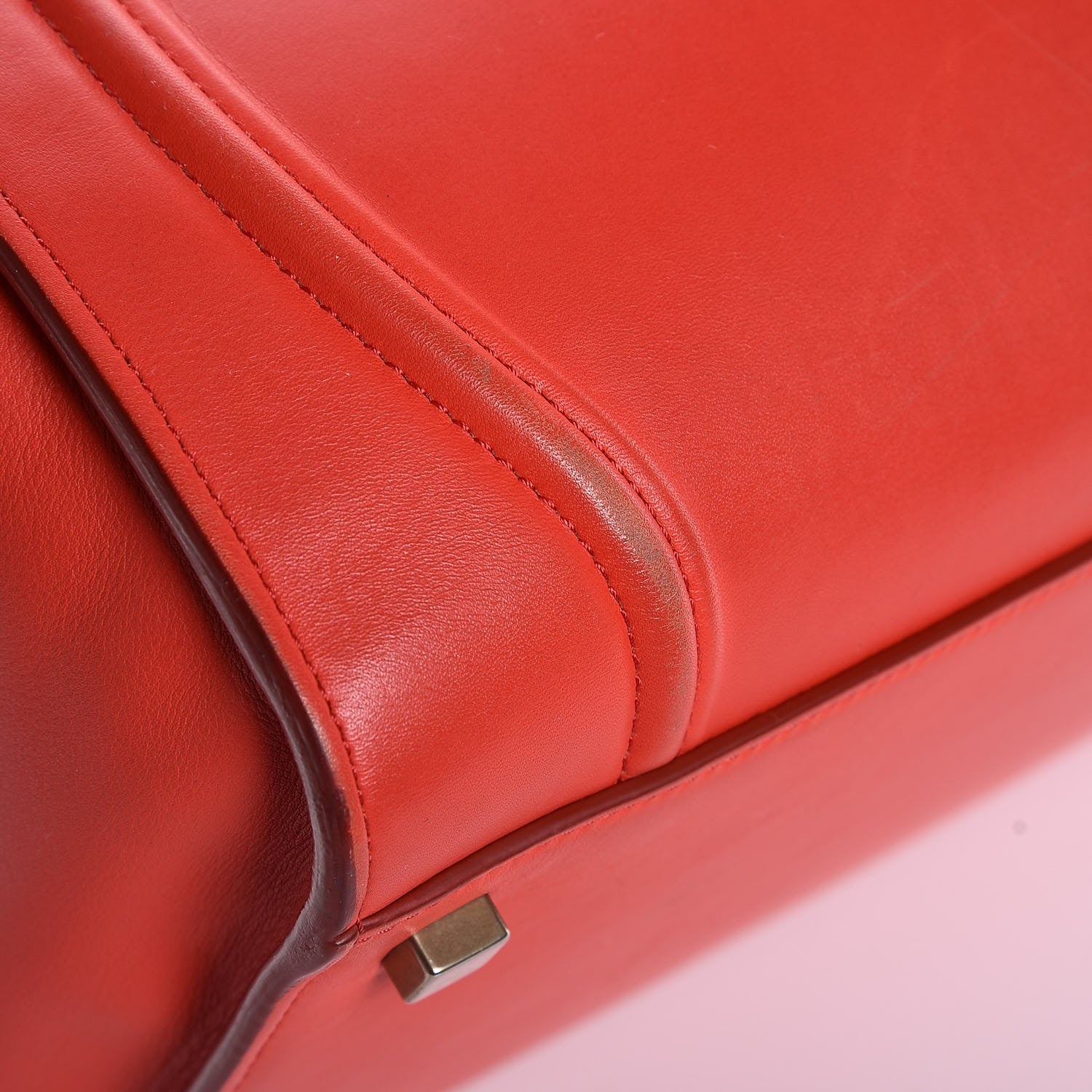Celine Smooth Calfskin Medium Phantom Luggage Vermillion 15 of 17