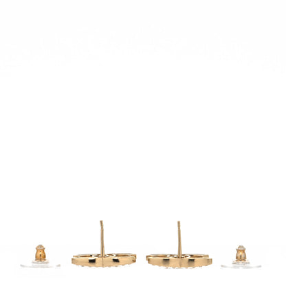 Chanel Crystal Large CC Earrings Gold 3 of 4