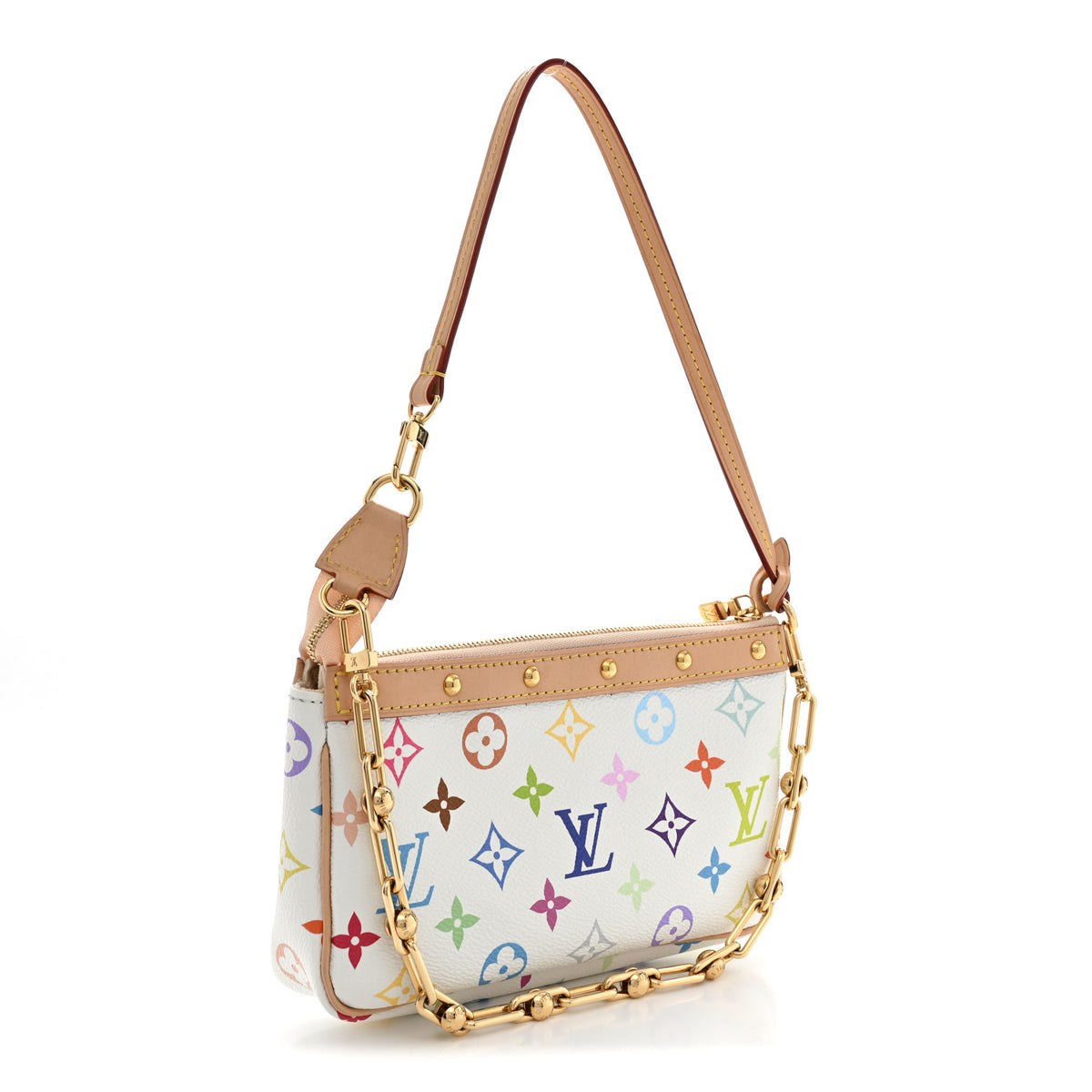 LV X TM Monogram Multicolor Pochette Accessories White