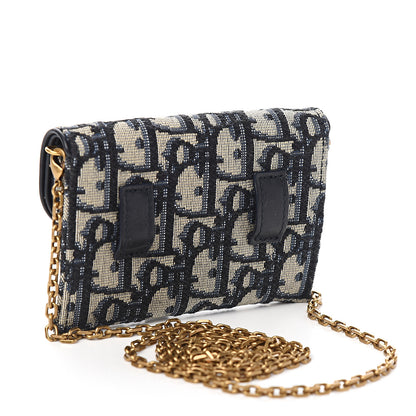 Christian Dior Oblique Nano Saddle Chain Pouch Blue 2 of 8