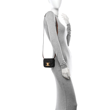 Celine Triomphe Canvas Calfskin Mini Claude Tan 2 of 11