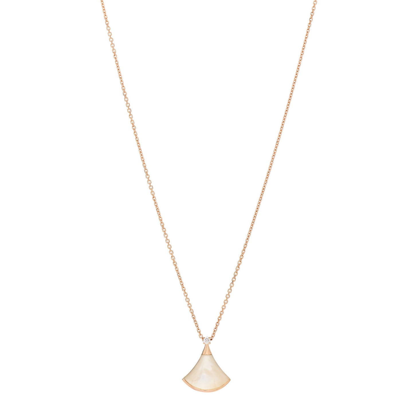 18K Rose Gold Diamond Mother of Pearl Small Divas' Dream Pendant Necklace