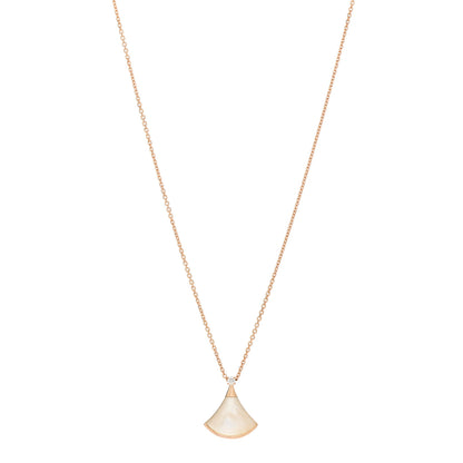 Bulgari 18K Rose Gold Diamond Mother of Pearl Small Divas' Dream Pendant Necklace 1 of 7