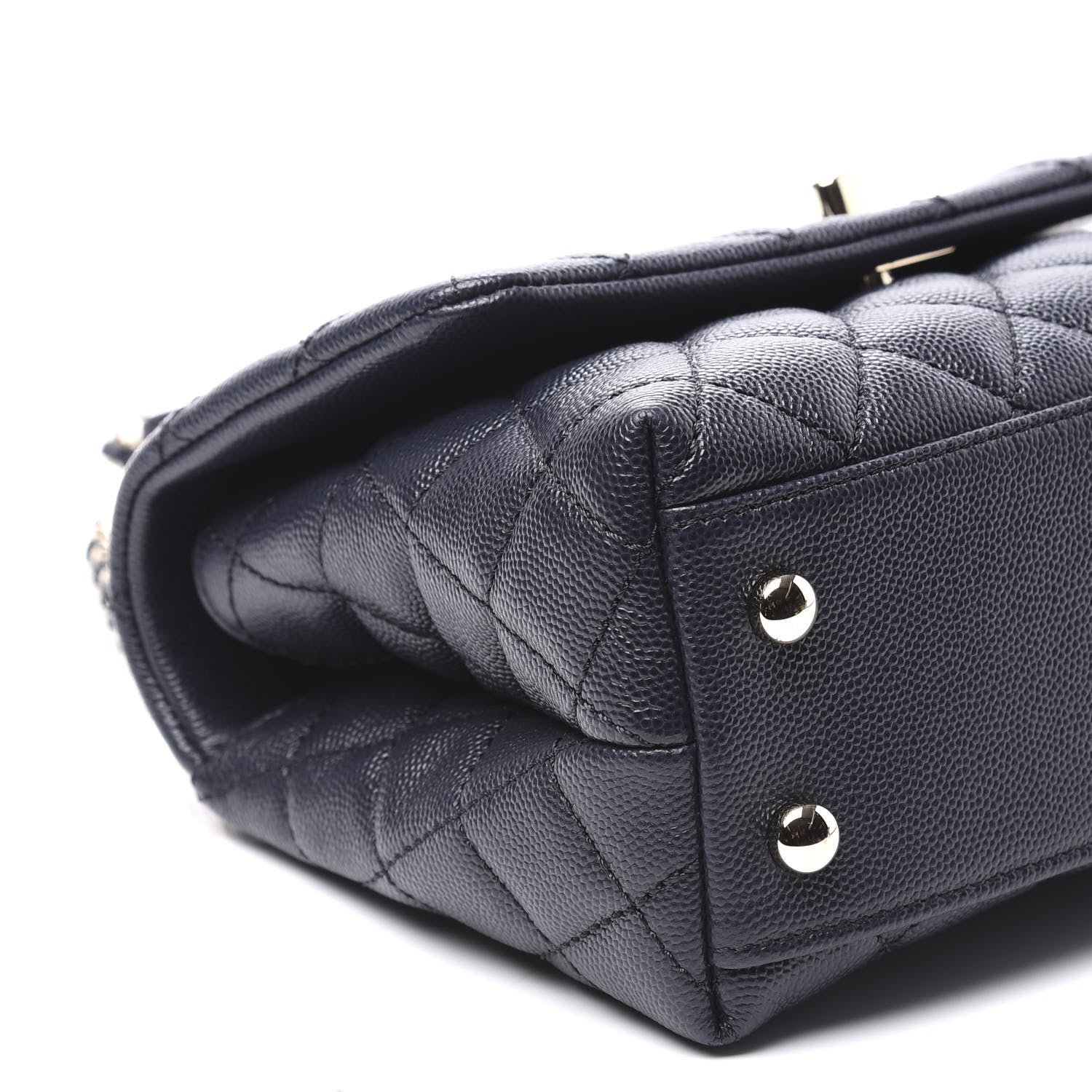 Chanel Caviar Quilted Mini Coco Handle Flap Navy Blue 4 of 11