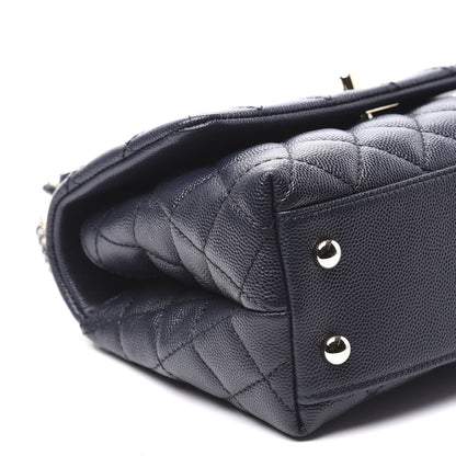 Chanel Caviar Quilted Mini Coco Handle Flap Navy Blue 4 of 11
