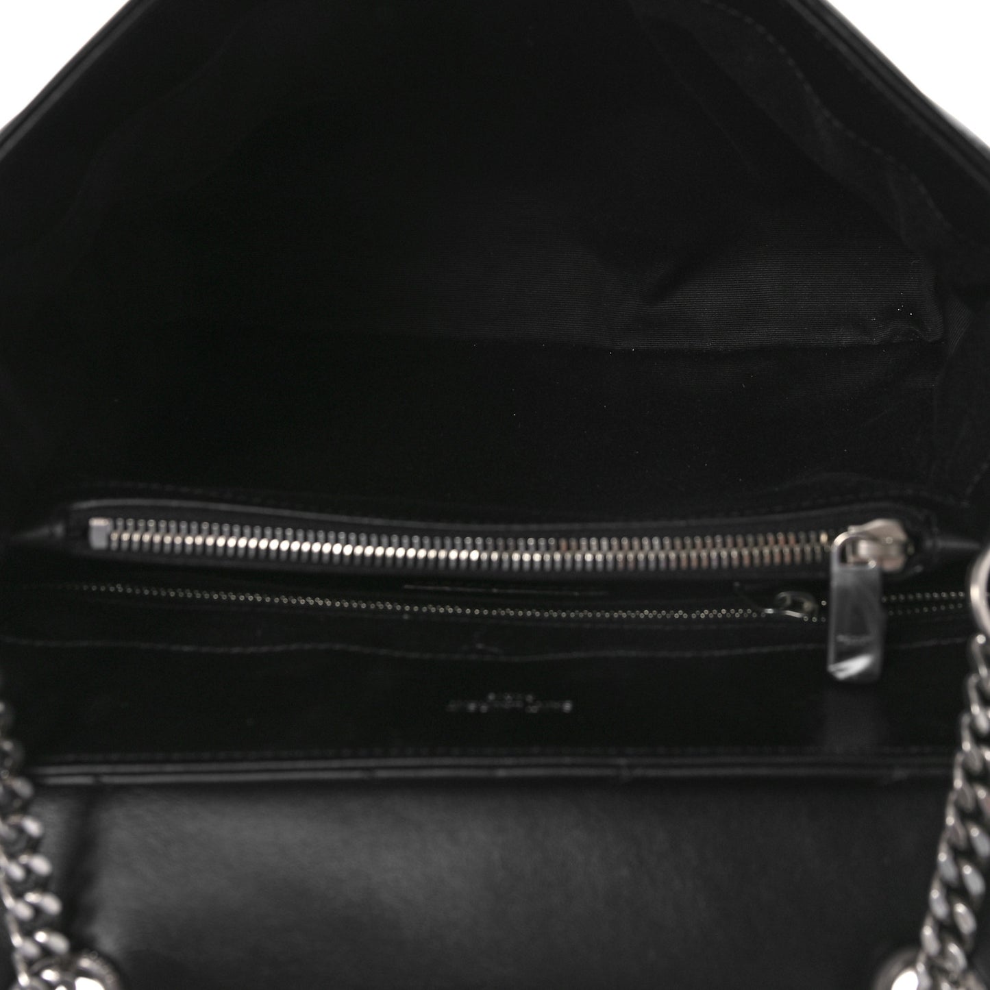 Calfskin Y Quilted Monogram Medium Loulou Chain Satchel Black