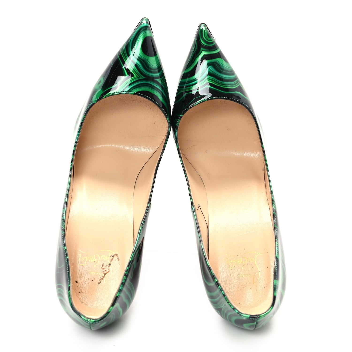 Christian Louboutin Patent Malachite So Kate Pumps 39.5 Vert 2 of 8