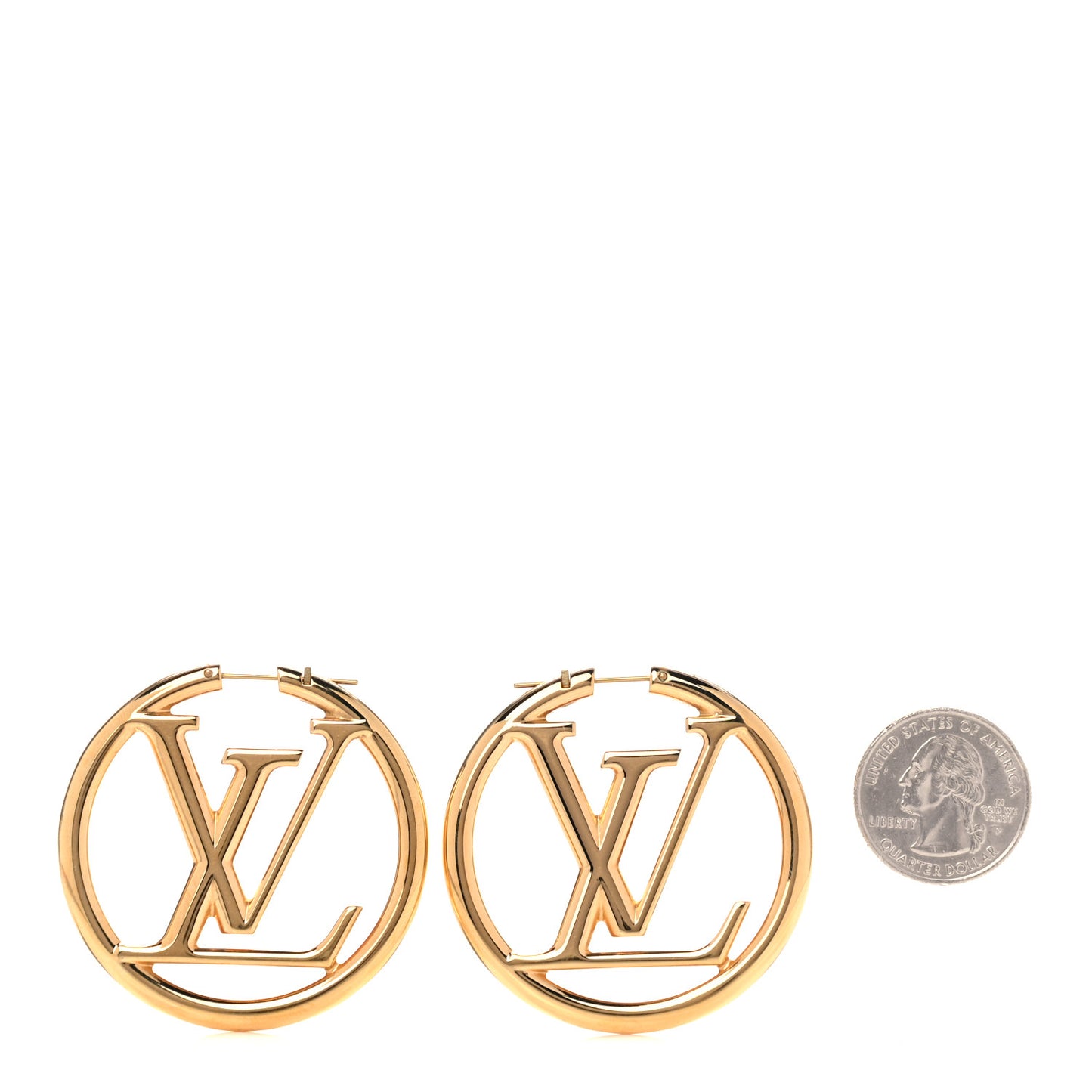 Metal Louise Hoop Earrings Gold