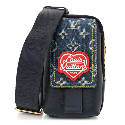Louis Vuitton X NIGO Denim Monogram Flat Double Phone Pouch 1 of 9