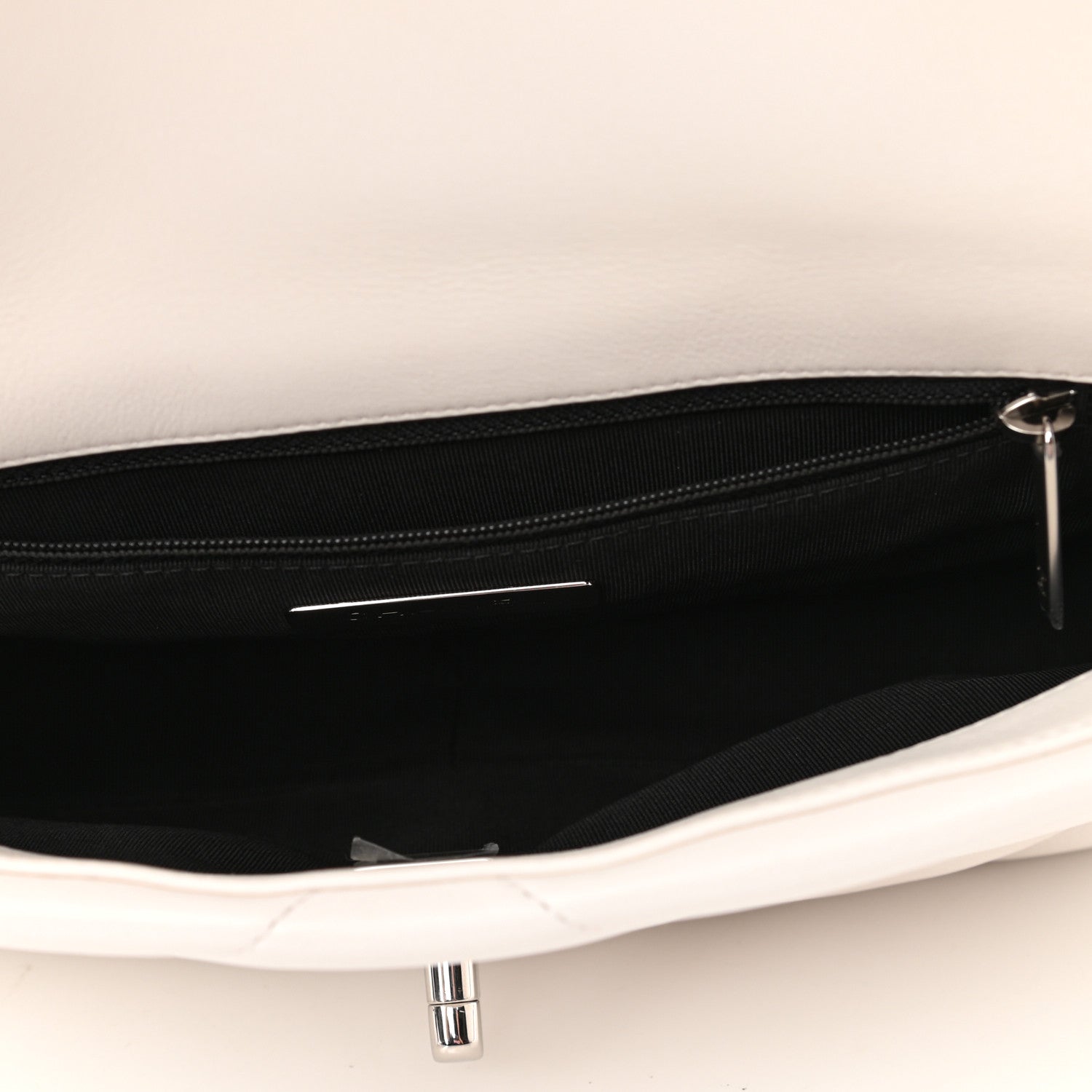 Chanel Glossy Calfskin Quilted Medium Chanel 19 Flap White Black 5 of 11