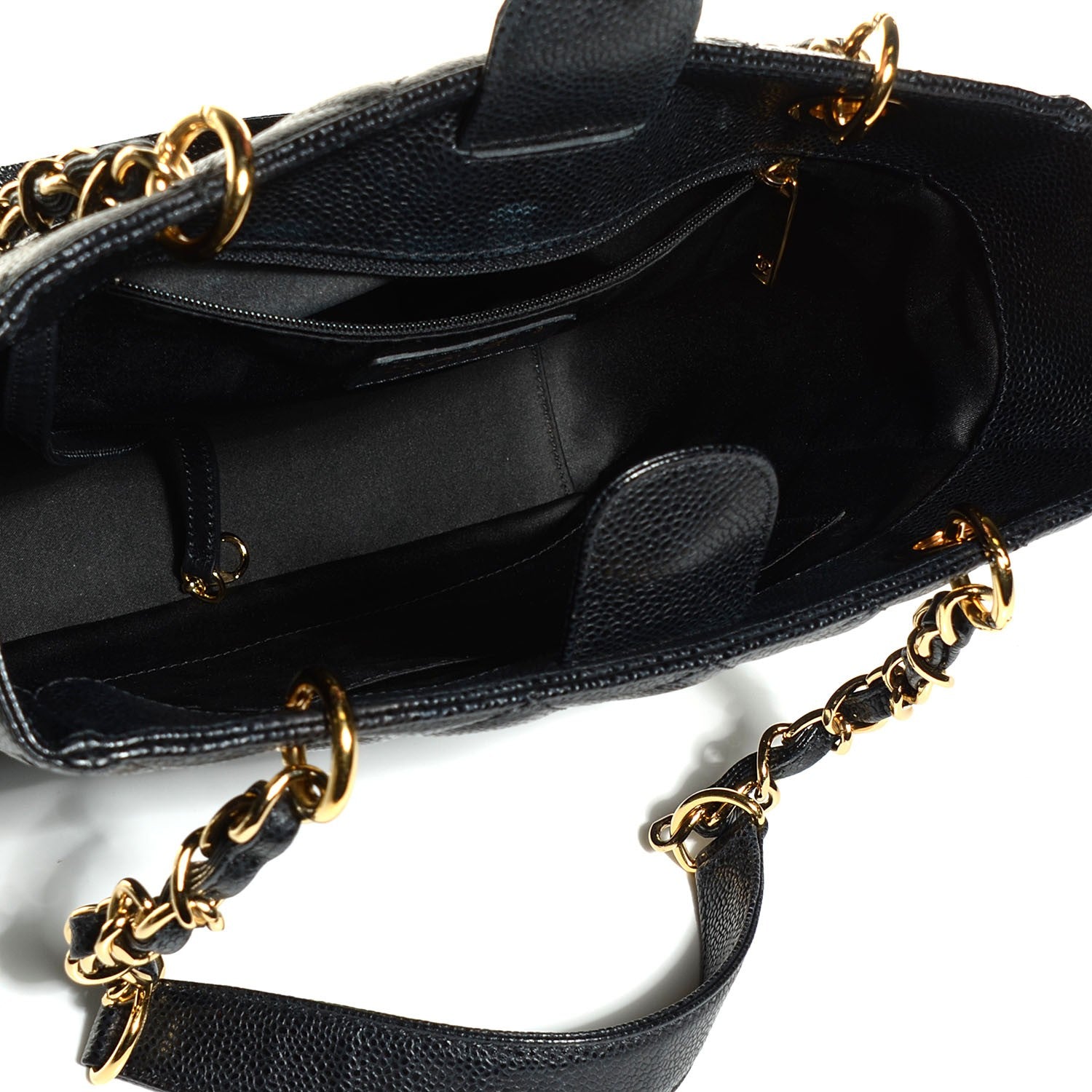 Chanel Caviar Quilted Petit Shopping Tote PST Black 6 of 8