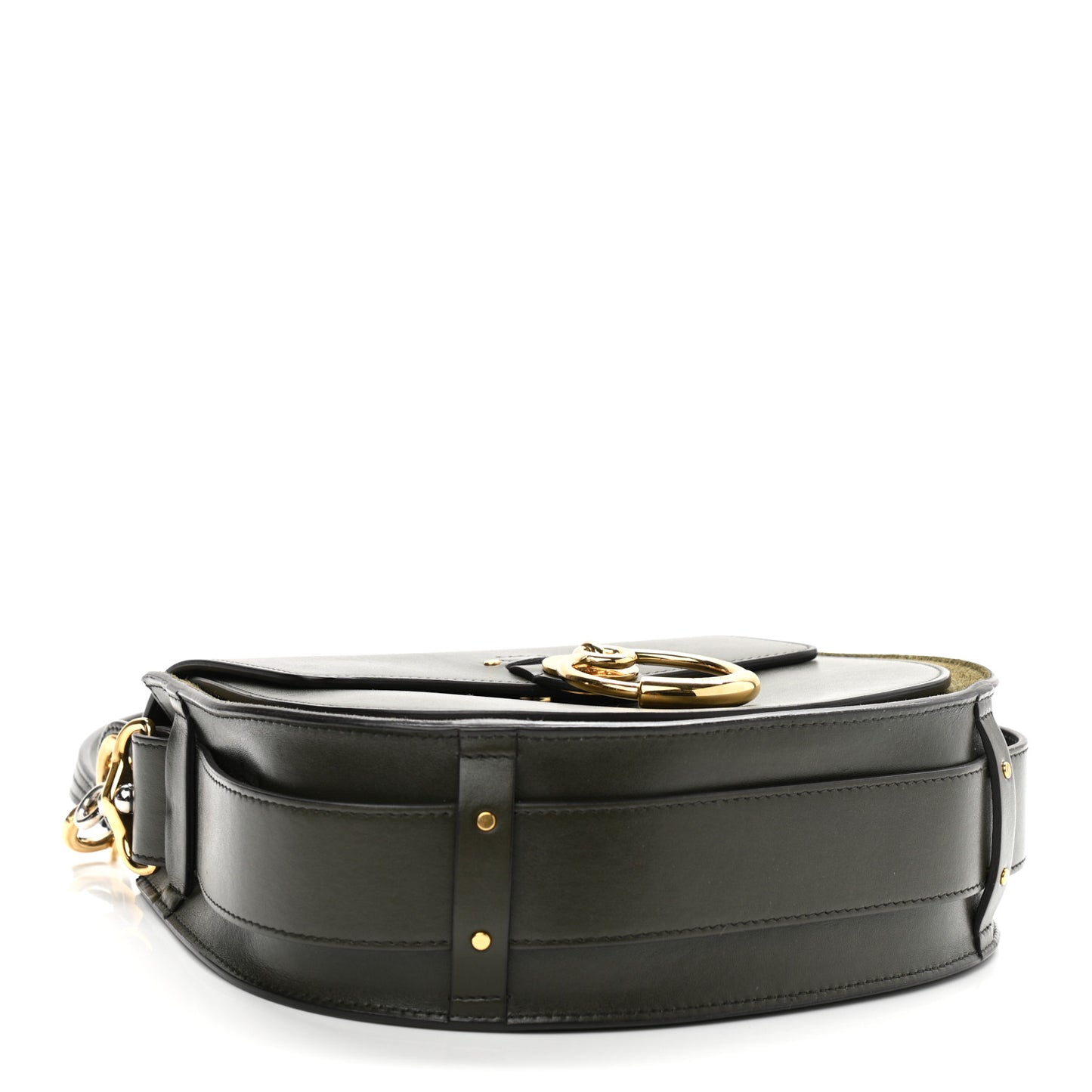 Calfskin Suede Large Tess Bag Deep Forest
