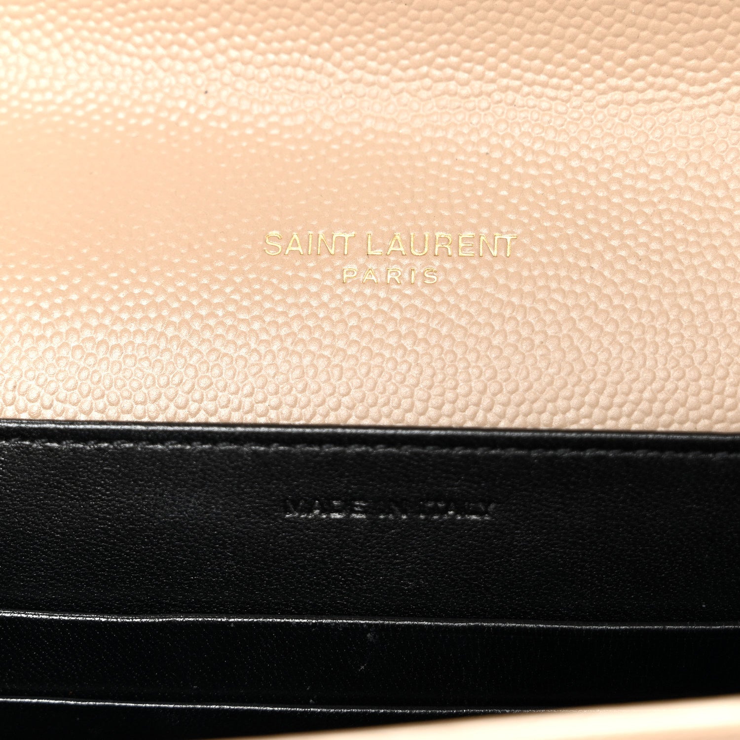 Saint Laurent Grain De Poudre Monogram Cassandra Chain Wallet Dark Beige 6 of 10