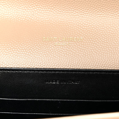 Saint Laurent Grain De Poudre Monogram Cassandra Chain Wallet Dark Beige 6 of 10