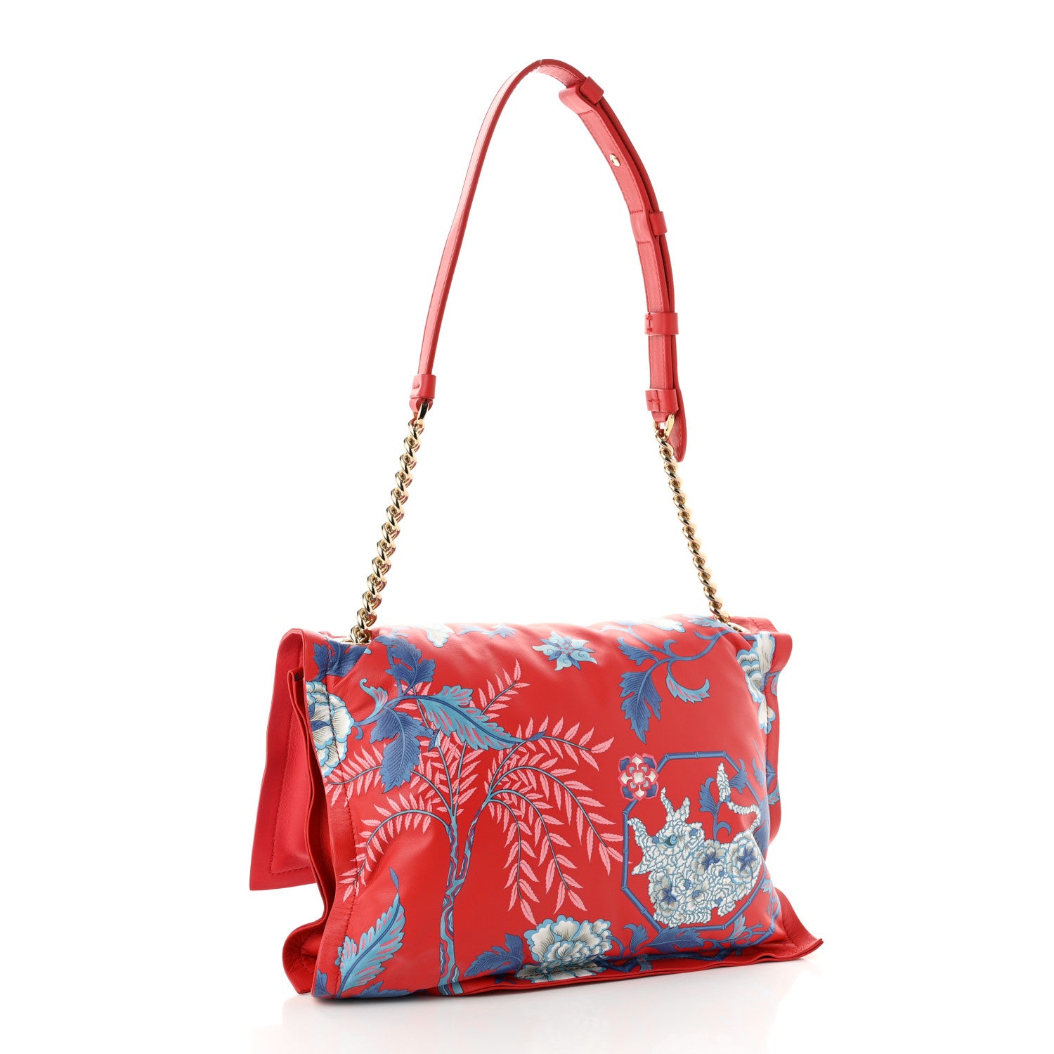 Salvatore Ferragamo Calfskin Chinese New Year Viva Bow Shoulder Bag Rosso 3 of 9