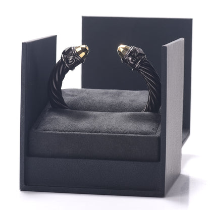 David Yurman Aluminum 10mm Renaissance Cable Bracelet Black Gold 5 of 5