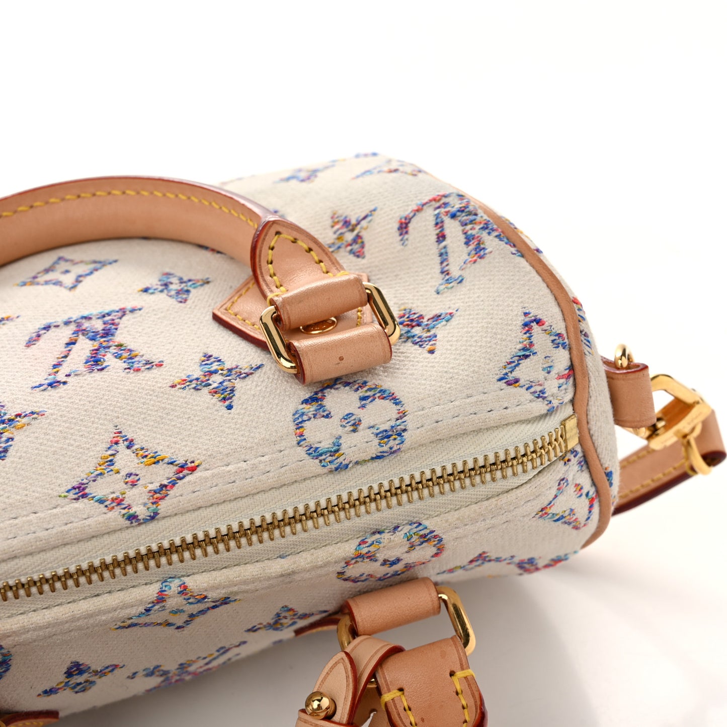 Monogram Jacquard Fabric Speedy Bandouliere 20 Multicolor Beige