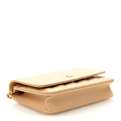 Chanel Caviar Quilted Wallet on Chain WOC Beige 4 of 12