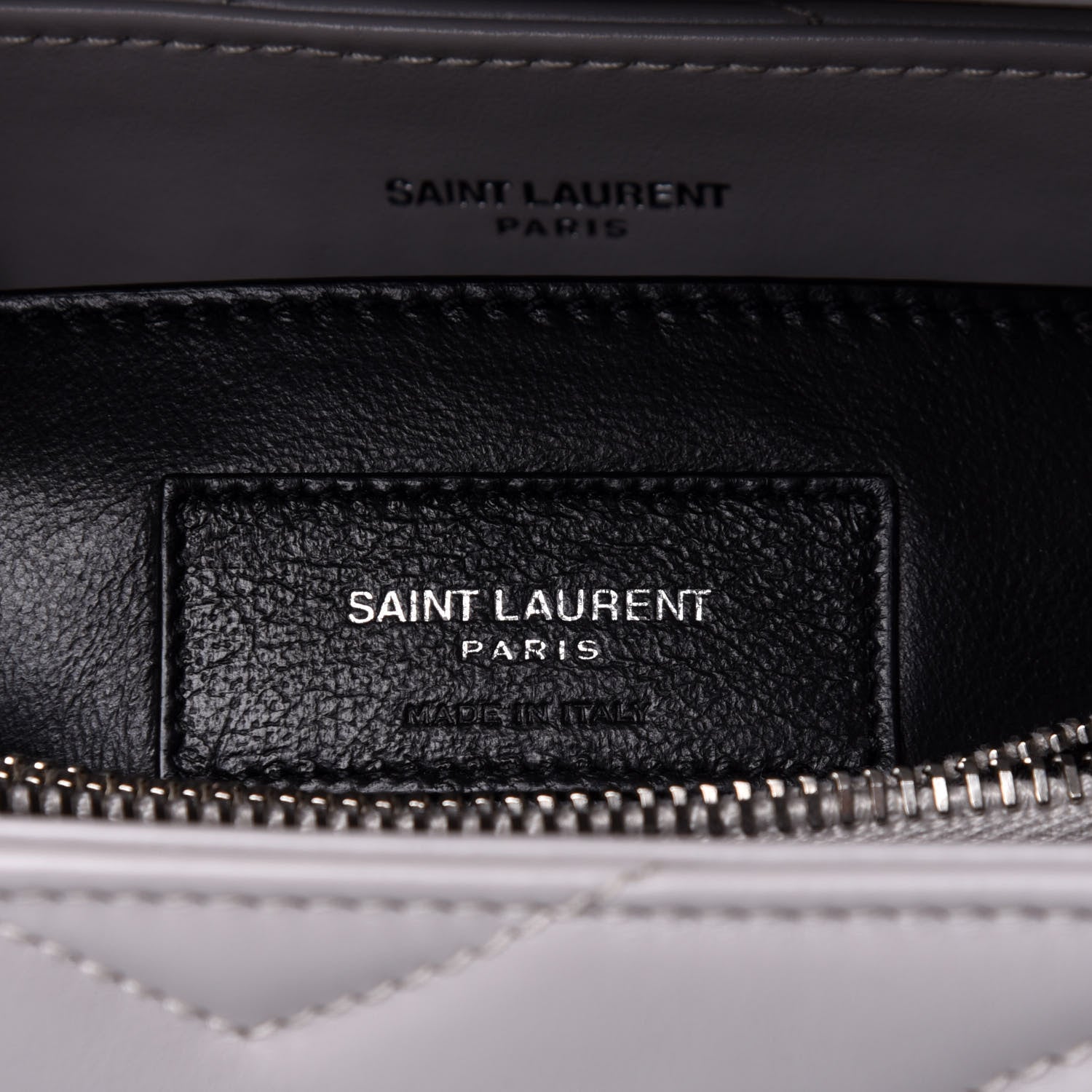 Saint Laurent Calfskin Y Quilted Monogram Small Loulou Chain Satchel Granite 7 of 11