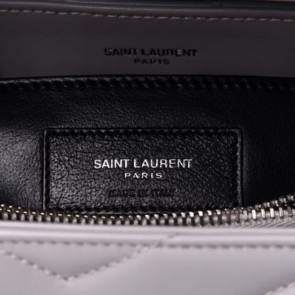 Saint Laurent Calfskin Y Quilted Monogram Small Loulou Chain Satchel Granite 7 of 11
