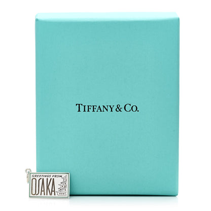 Tiffany Sterling Silver Enamel Osaka Postcard Charm Blue 5 of 5