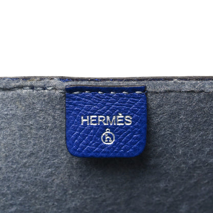 Hermes Wool Epsom Petit H  Decoupe Basse Skeleton PM Gris Clair Bleu Electrique 6 of 9