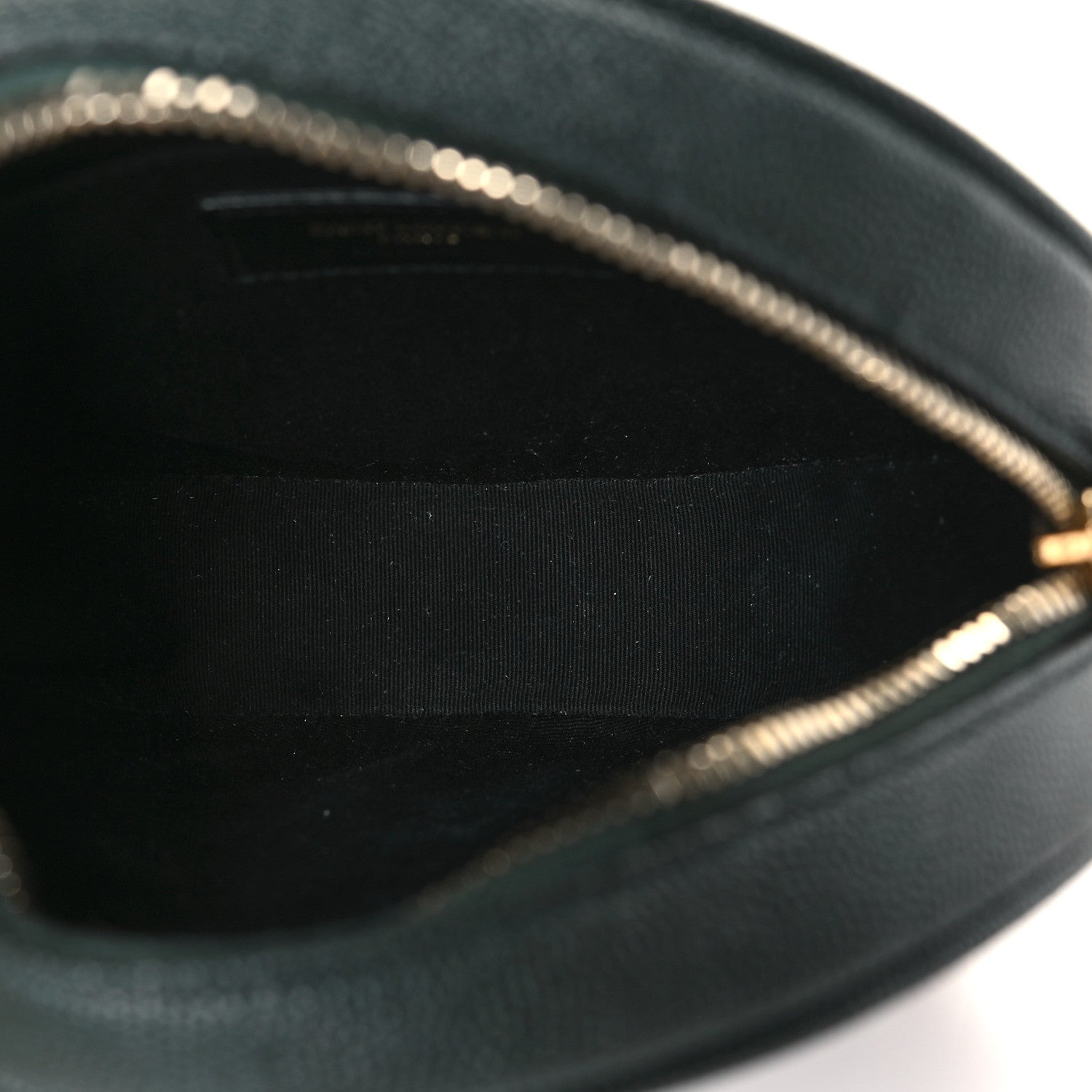 Saint Laurent Grain De Poudre Matelasse Chevron Quilted Round Vinyle Camera Bag New Vert Fonce 5 of 10