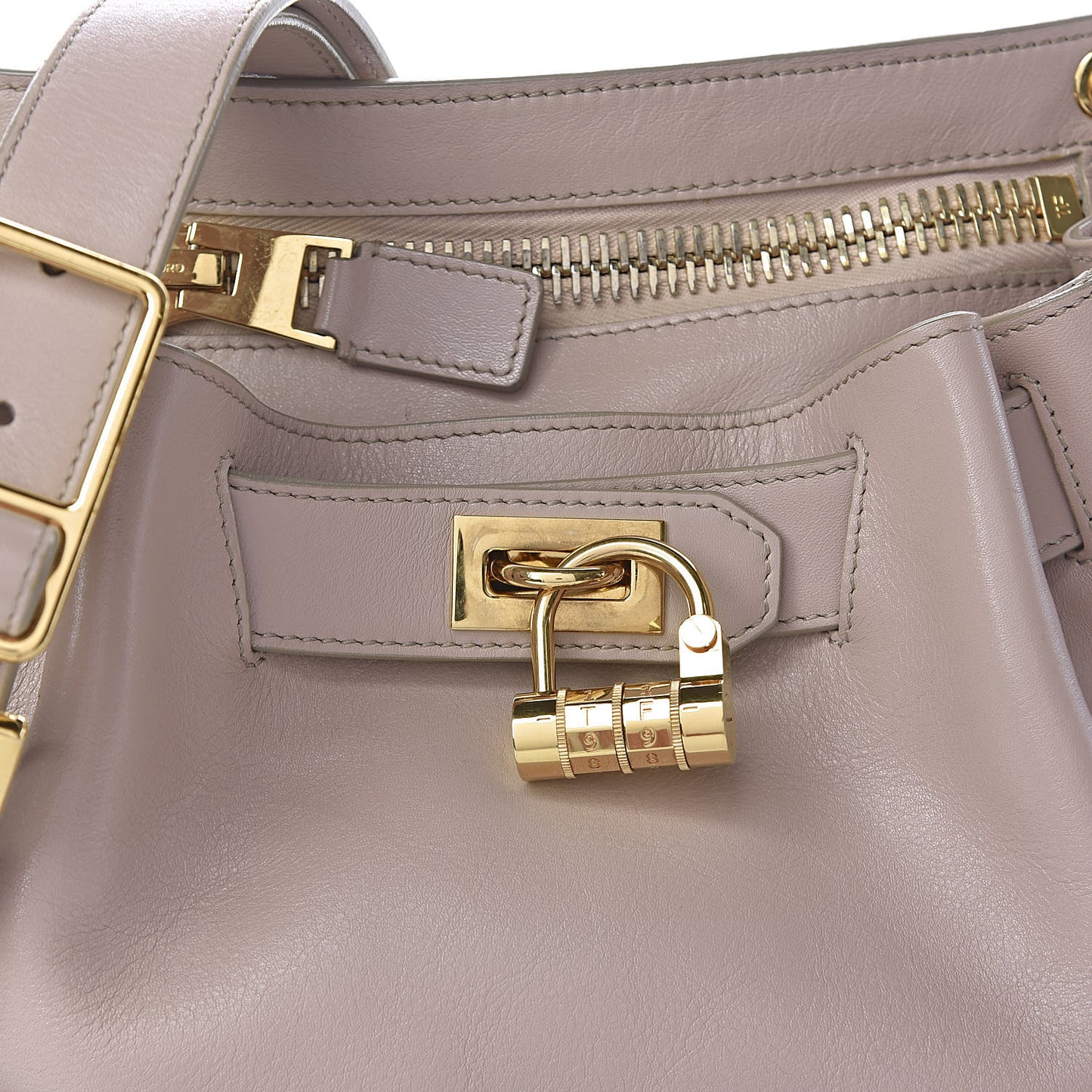 Calfskin Small Lock Front Crossbody Blush Nude